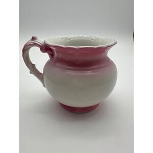 K.T. & K. Co. Semi-Vitreous Porcelain Pink 1890-1920's Painted pitcher creamer